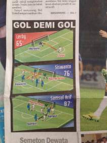 The three goals reported in a local paper. The third goal was basically this guy Samsul waltz his way through half the United defense.
